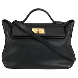 Hermès Borsa HERMES 24/24 29 in pelle Togo Nera con dettagli in metallo dorato D: 2019