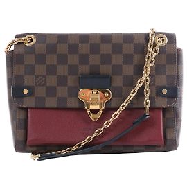 Borsa a tracolla Louis Vuitton Vavin PM Damier Ebene in Brown x Burgundy N40109