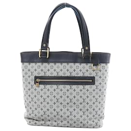 Louis Vuitton Mini Lucille GM Monogram Linen in Gray x Navy Blue M92609