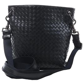 Borsa a tracolla messenger Bottega Veneta VN Intrecciato in nero