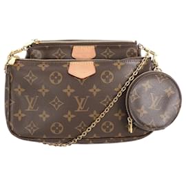 Borsa Louis Vuitton Multi Pochette Accessoires Monogram Canvas in Brown