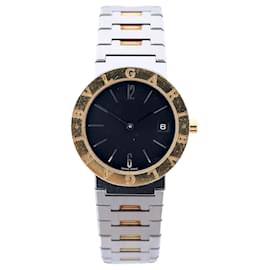 Bulgari Bvlgari Bvlgari Bvlgari BB33SGD F122031 SS×YG QZ Uhr mit schwarzem Zifferblatt