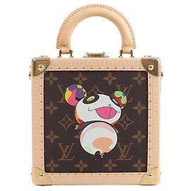 Borsa a mano Louis Vuitton x Takashi Murakami Mini Square Trunk in marrone M13127