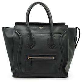 Céline Borsa satchel mini in pelle liscia nera