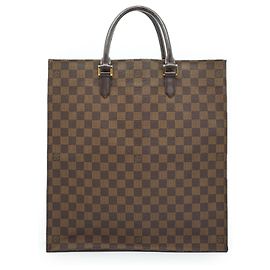 Louis Vuitton Sac Plat Shopping Bag aus Damier Ebene Canvas Braun