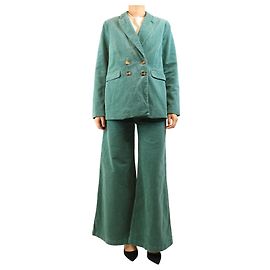 Autre Marque Set giacca e pantaloni in velluto a coste verde - size UK 10