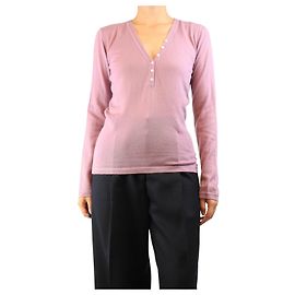 Loro Piana Lila Kaschmir-Oberteil mit langen Ärmeln - size UK 14