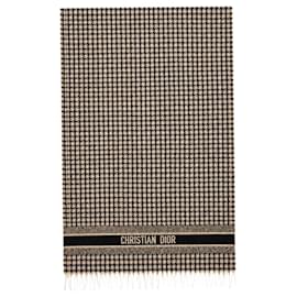 Dior Hundszahn-Schal in Schwarz und Beige