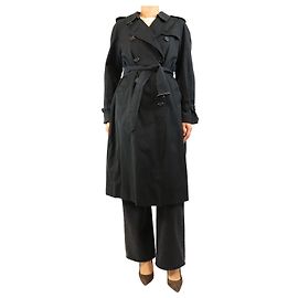 Burberry Schwarzer Trenchcoat mit Gürtel - Größe UK 14