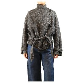 Isabel Marant Etoile Gürteljacke aus grauem Tweed - size UK 10