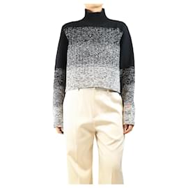 Victoria Beckham Schwarz-weißer Wollpullover - Größe XL
