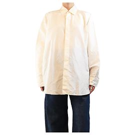 Sofie d'Hoore Camisa de seda crema - talla UK 8