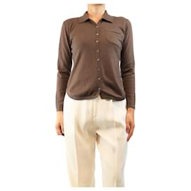 Eric Bompard Braune Vintage-Kaschmirhemden - Größe M