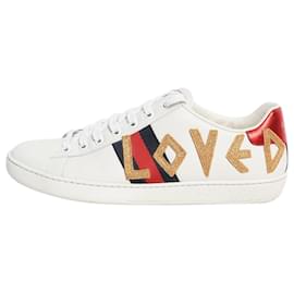 Gucci Sneakers in pelle White Ace 'Loved' - taglia EU 38.5