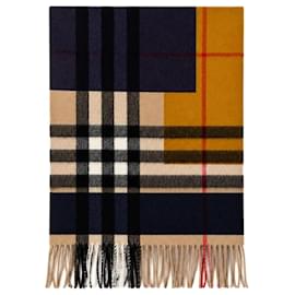 Burberry Sciarpa Nova in cashmere multicolore a quadri color-block