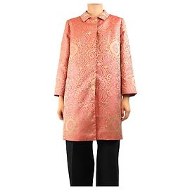 Weekend Max Mara Rosa Jacquard-Jacke mit Knöpfen - size UK 12