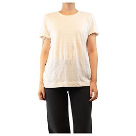 Loro Piana Camiseta de lino blanca - size UK 16