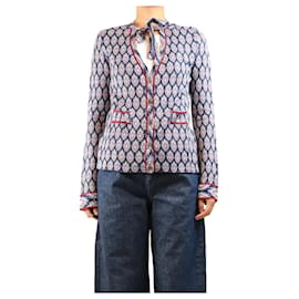 Etro Cárdigan de jacquard azul - size UK 12
