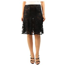 Sonia Rykiel Falda de encaje negra con forro - size UK 8