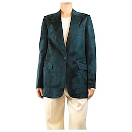 Dries Van Noten Blazer in jacquard verde scuro - size UK 10