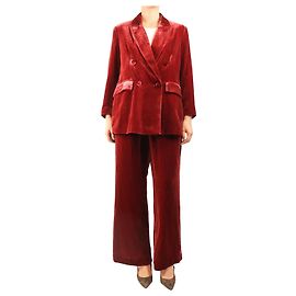 Maliparmi Completo due pezzi in velluto rosso - size L