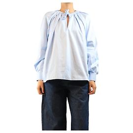 Laurence Bras Blusa de algodón azul claro - size UK 12