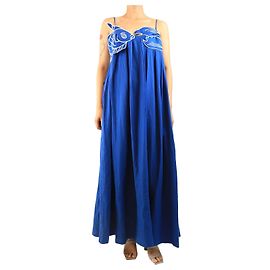 Farm Rio Vestido maxi azul com top de peixe - tamanho M