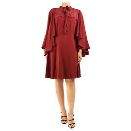Giambattista Valli Vestido capa de crepé color burdeos - size UK 14