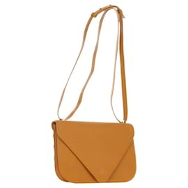 BOTTEGA VENETA Mount Chain Shoulder Bag Leather 2way Orange Gold