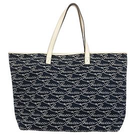 Borsa Tote Gucci in tela blu navy