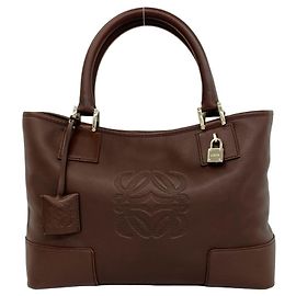 Borsa a mano in pelle Loewe Fusta con logo Anagram inciso