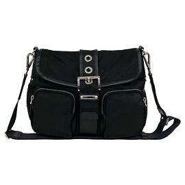 Prada Schulter-Tote-Bag aus Tessuto Nylon und Saffiano-Leder mit Dreiecks-Logo