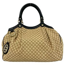 Borsa Tote GUCCI Sukey in tela Diamante e pelle