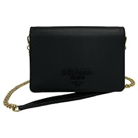 Borsa a spalla con catena in pelle Saffiano Prada