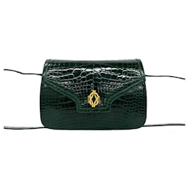Borsa Mini Tote Gucci Vintage in pelle verde Semi-One Shoulder