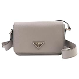 Prada Gray Saffiano Crossbody