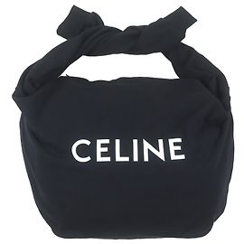 Céline Borsa a tracolla annodata Celine in cotone nero con logo
