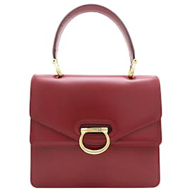 Céline Borsa Celine in pelle rossa con doppia patta e manico superiore