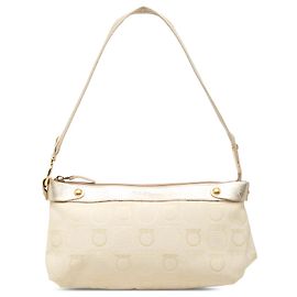 Salvatore Ferragamo Borsa a tracolla Ferragamo in tela Gancini beige