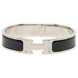Pulsera Clic H PM Hermès de esmalte negro estrecha
