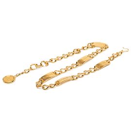 Cinto de corrente Chanel Gold CC com medalhão banhado a ouro