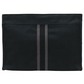 Clutch Hermès Fourre Tout in tela nera