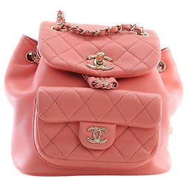Zaino Chanel Duma Small in pelle di agnello rosa