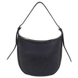 Céline Celine Heloise Crossbody aus weichem kalbsleder mit körnung Small Schwarz