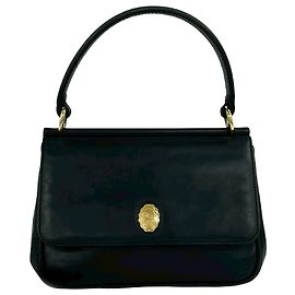 Borsa Satchel con patta in pelle nera Burberry