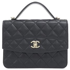 Mochila Chanel AP4406 de piel de becerro granulada negra