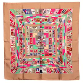 Hermès Hermes Carre 90 Correspondence Stamp Animal Horse Scarf