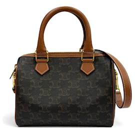 Céline Celine Small Boston Tan Triomphe 2-Way Leather Shoulder Bag