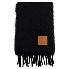 Stola in lana mohair nera Loewe