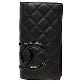Portafoglio lungo Chanel Cambon Line in pelle nera